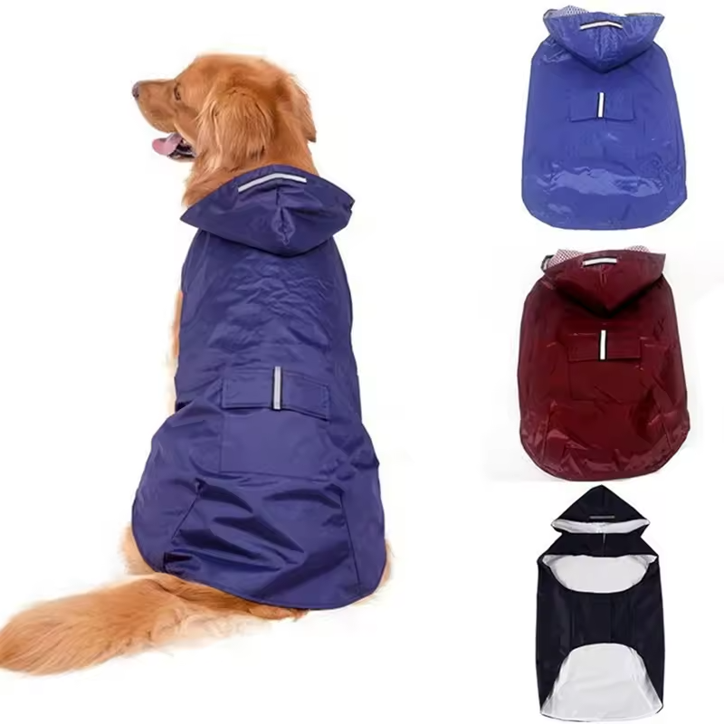 Waterdichte Hondenregenjas Reflecterende Capuchon Jas Regenponcho Alle Maten Honden