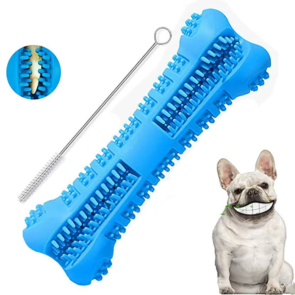 Hundezahnbürsten-Stick 360° Gummi-Kauspielzeug Zahnreinigung kleine Hunde