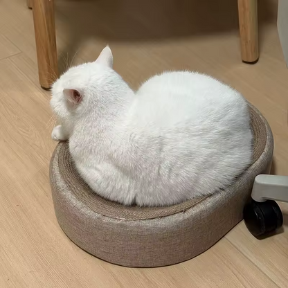2-in-1 Katzenkratzbett Sisal Ovales Katzenkörbchen Krallenwetzer Möbelschutz