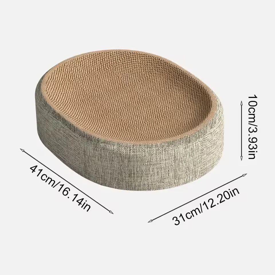 2-in-1 Katzenkratzbett Sisal Ovales Katzenkörbchen Krallenwetzer Möbelschutz