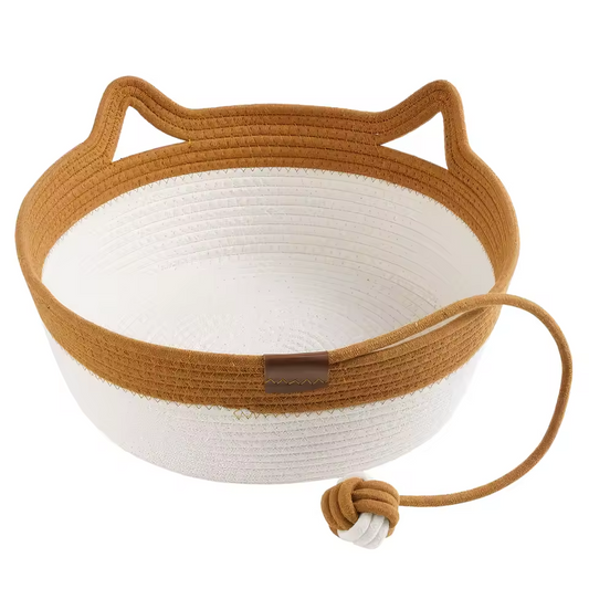 Handgeweven Kattenmand Katoenen Touw Mand met Kussen Kattenhol Krabbed