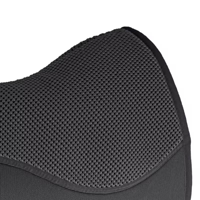 Black jump saddle pad shown from the side