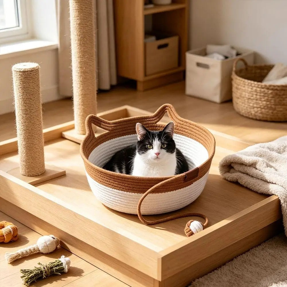 Katzenbett aus Baumwollseil